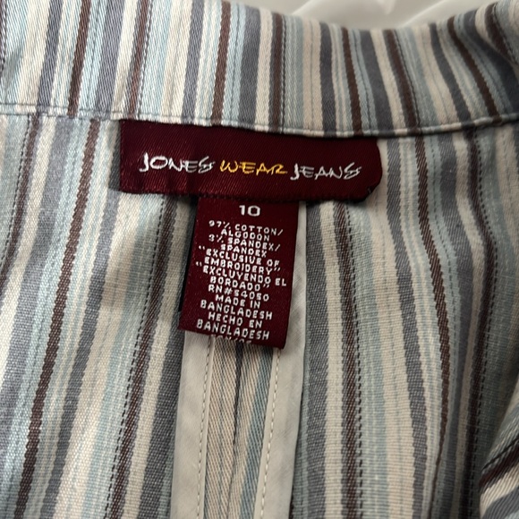 Jones Wear White and Blue Pinstriped Blazer Sports-Coat Woman’s Size 10 - Picture 5 of 7